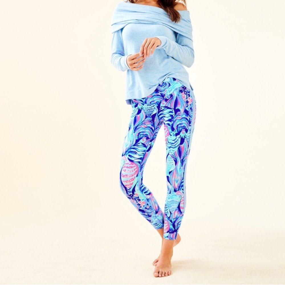 Lilly Pulitzer Blue and Pink Patterned Leggings